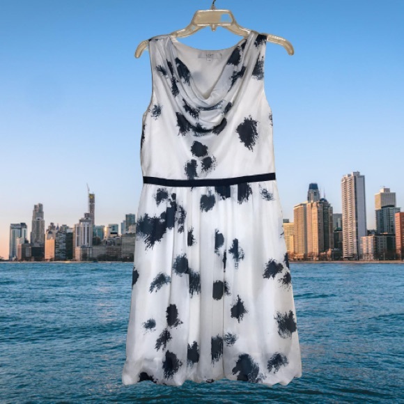 LOFT splatter bubble hem empire waist dress - Picture 2 of 8